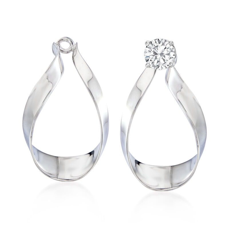 Sterling Silver Ribbon Drop Earring Jackets image number 0