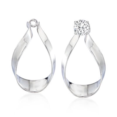 Sterling Silver Ribbon Drop Earring Jackets