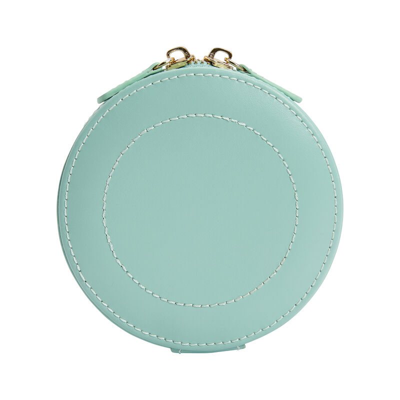 WOLF &quot;Sophia&quot; Jade Leather Mini Jewelry Zip Case image number 4