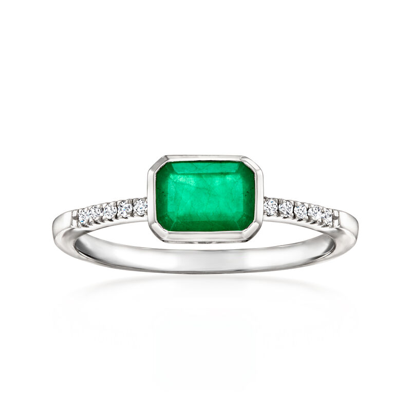 .90 Carat Emerald Ring with .10 ct. t.w. Diamonds in Platinum image number 0