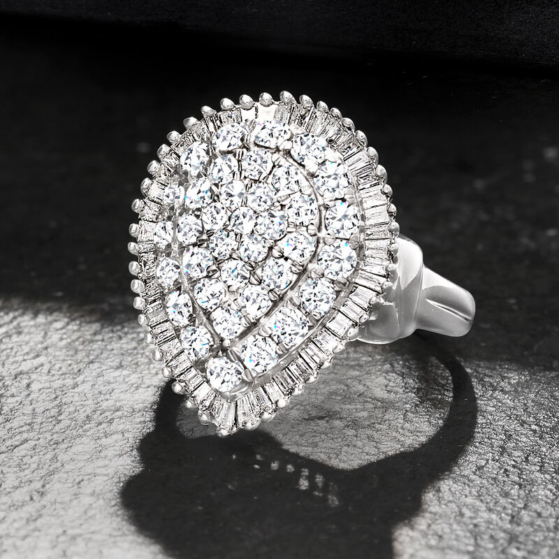 2.00 ct. t.w. Diamond Cluster Ring in 14kt White Gold image number 4
