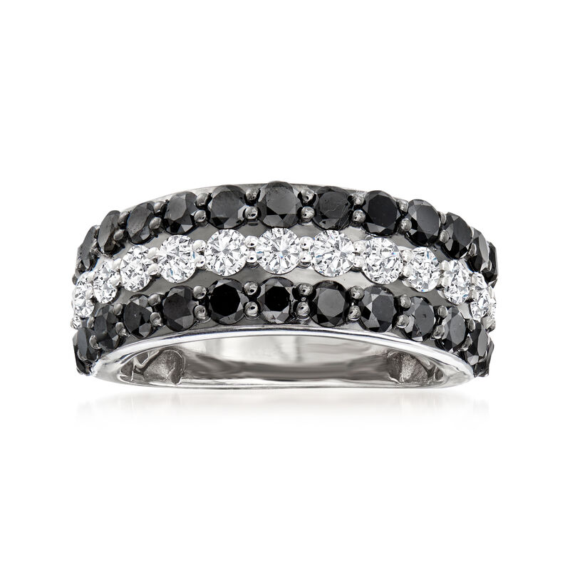 3.00 ct. t.w. Black and White Diamond Ring in Sterling Silver image number 0