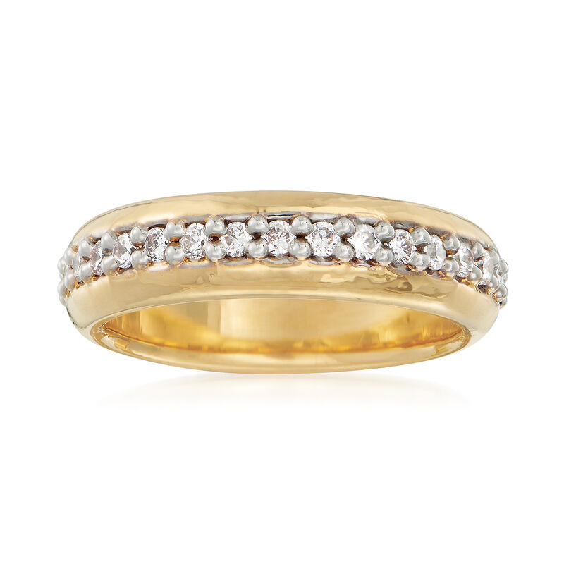 Italian Andiamo .10 ct. t.w. CZ Eternity Ring in 14kt Gold Over Resin image number 0