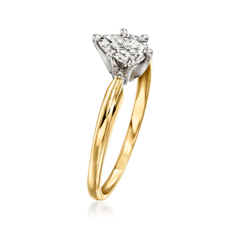 C. 1980 Vintage .46 Carat Pear-Shaped Diamond Ring in 14kt Yellow Gold. Size 5.25 image number 2