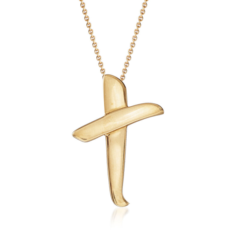 C. 1984 Vintage Tiffany Jewelry 18kt Yellow Gold &quot;X&quot; Necklace image number 0
