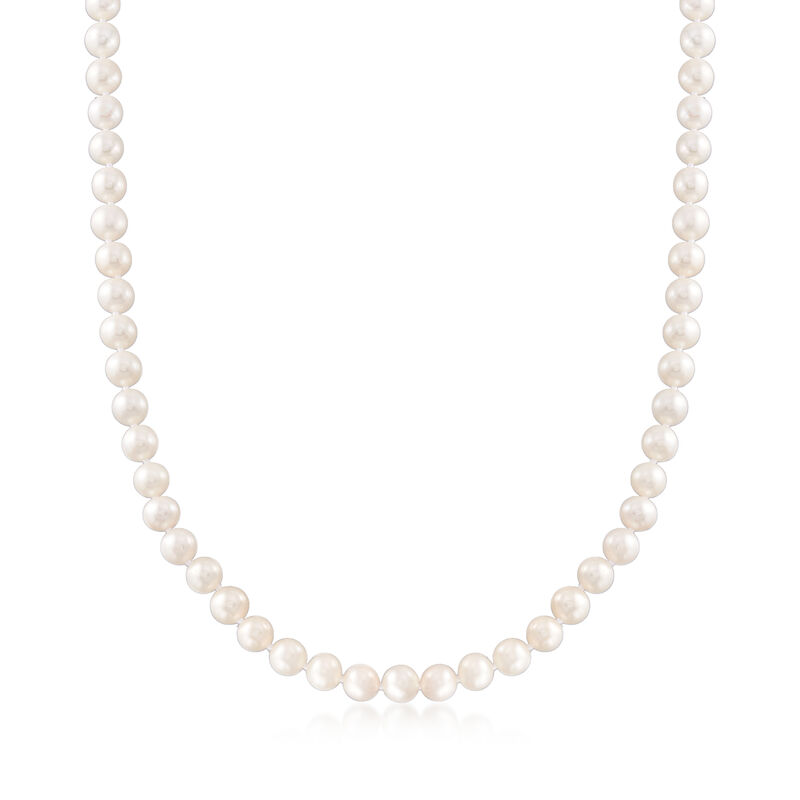 6-7mm Cultured Pearl Necklace with 14kt Yellow Gold image number 0