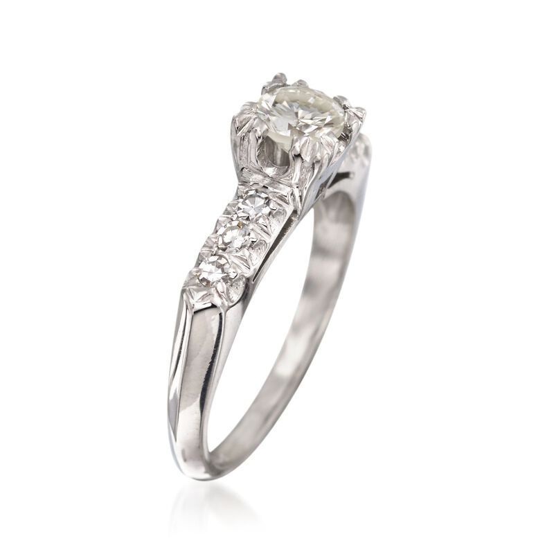 C. 2000 Vintage .61 ct. t.w. Diamond Engagement Ring in Platinum. Size 4.75 image number 2