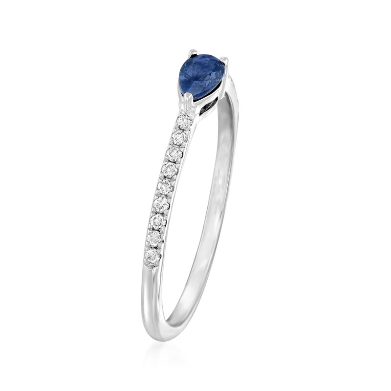 .30 Carat Sapphire and .10 ct. t.w. Diamond Ring in 14kt White Gold image number 2