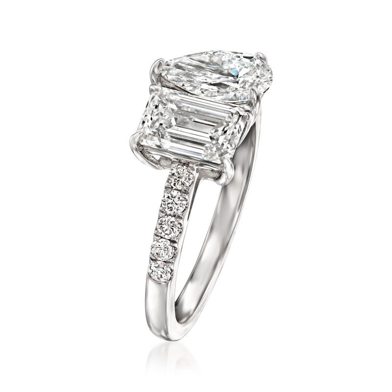 2.25 ct. t.w. Lab-Grown Diamond Toi et Moi Ring in 14kt White Gold image number 2