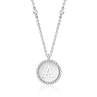 Gabriel Designs Sterling Silver "A" Initial Medallion Necklace