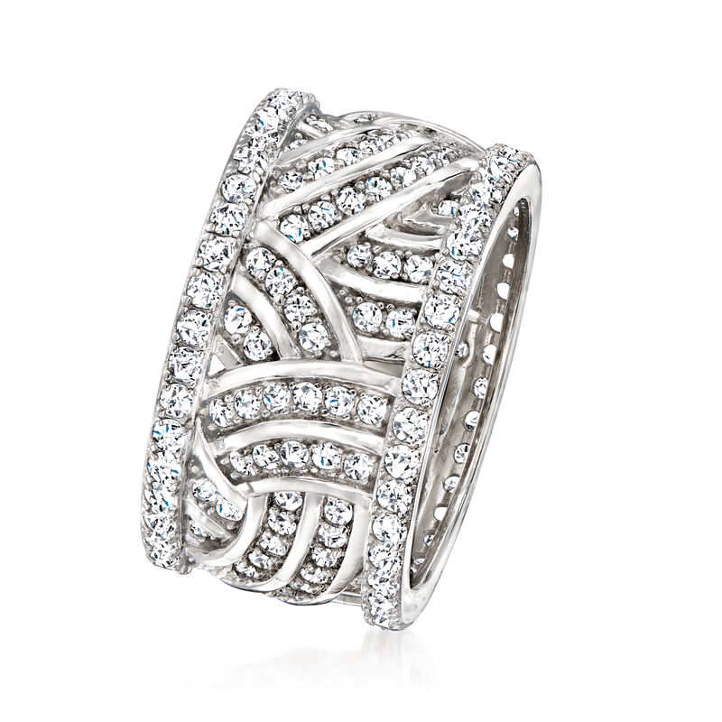 2.20 ct. t.w. CZ Eternity Band in Sterling Silver image number 2