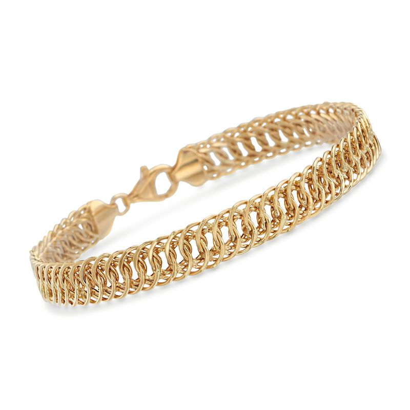 18kt Yellow Gold Interlocking Oval Link Bracelet image number 0