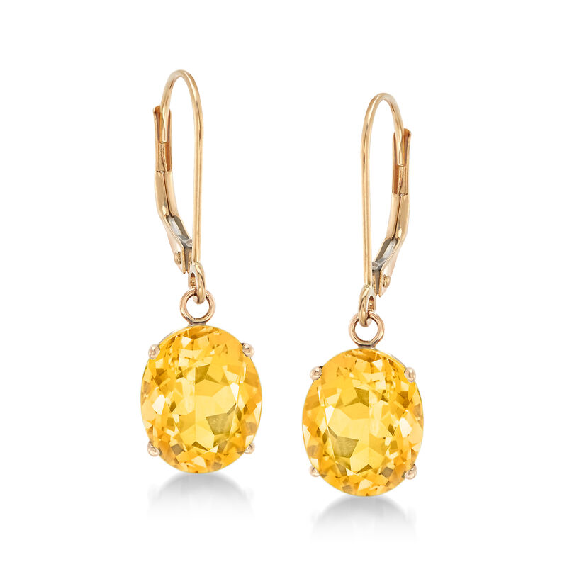 4.80 ct. t.w. Citrine Drop Earrings in 14kt Yellow Gold image number 0