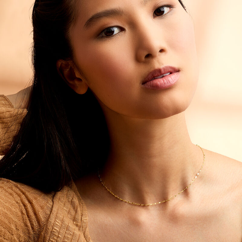 Italian 14kt Yellow Gold Lumachina-Chain Necklace. 16&quot; image number 4