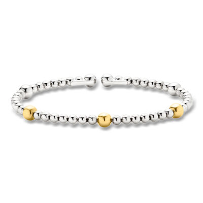 Gabriel & Co. Sterling Silver and 14kt Yellow Gold Beaded Cuff Bracelet