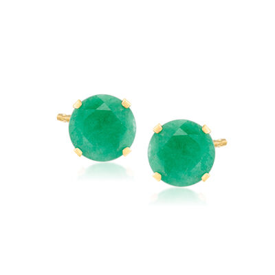 3.90 ct. t.w. Emerald Martini Stud Earrings in 14kt Yellow Gold