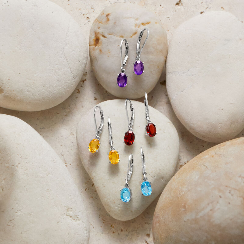 5.00 ct. t.w. Multi-Gemstone Jewelry Set: Four Pairs of Drop Earrings in Sterling Silver image number 6
