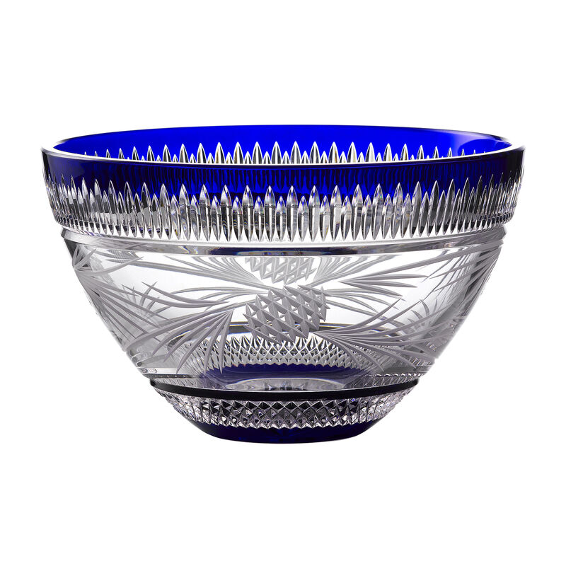 Waterford Crystal "Master Craft" Cobalt Christmas Bowl image number 0