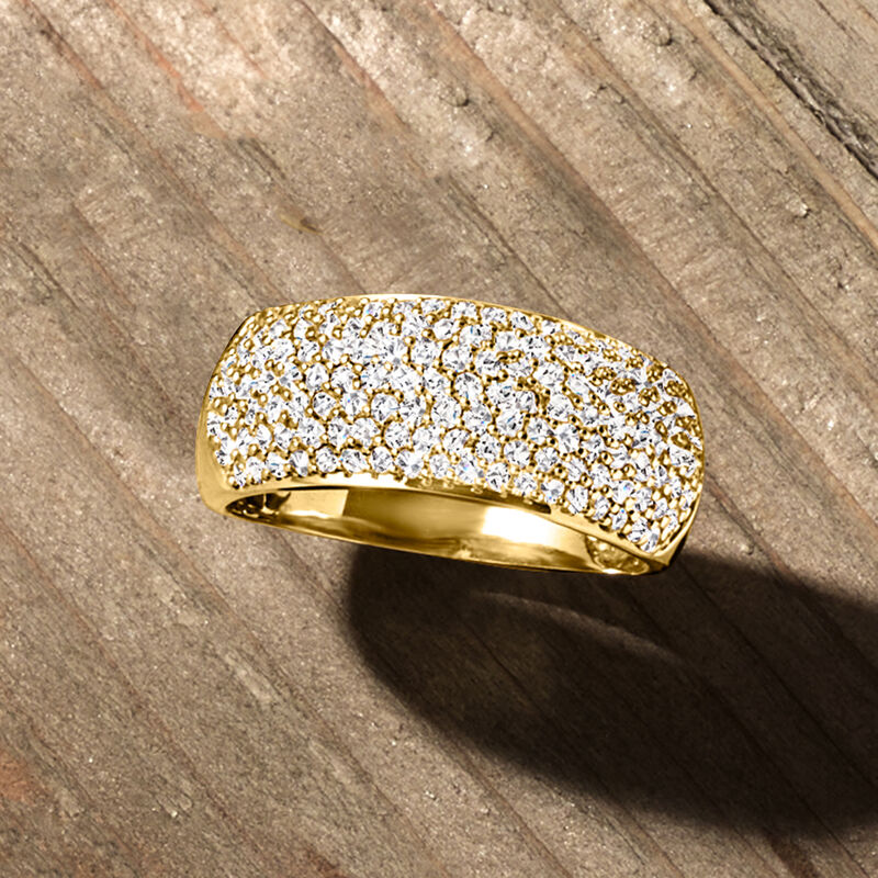 1.00 ct. t.w. Pave Diamond Ring in 14kt Yellow Gold. Size 5 image number 3