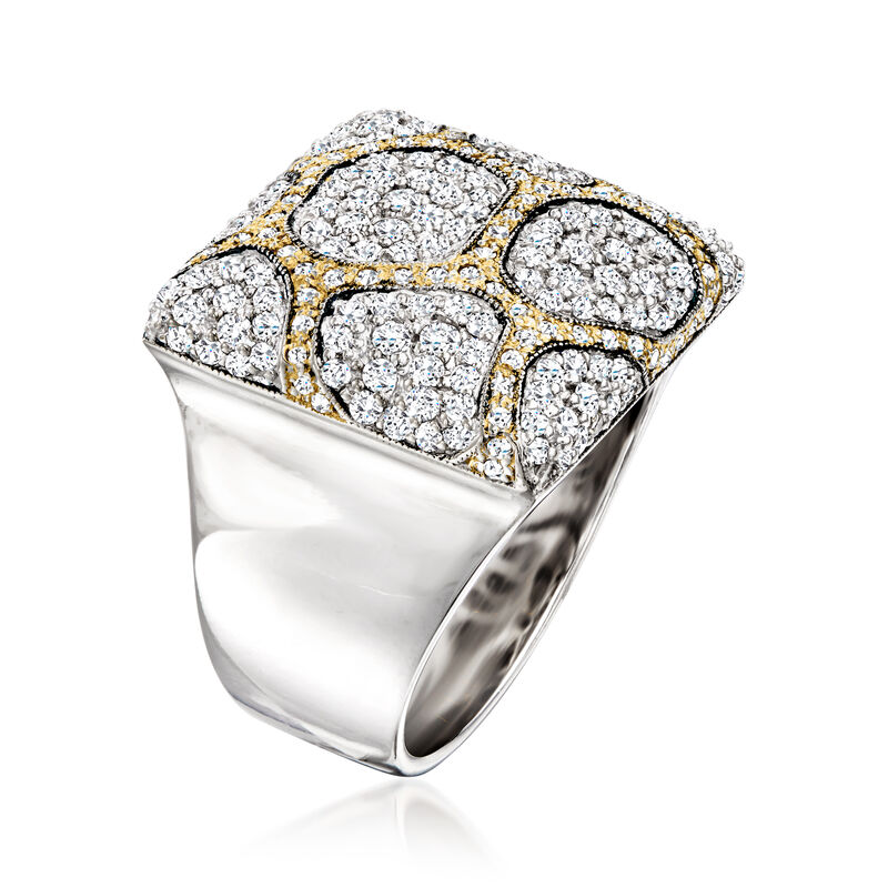 C. 2000 Vintage 2.25 ct. t.w. Diamond Giraffe-Print Ring in 18kt Two-Tone Gold. Size 7.5 image number 2