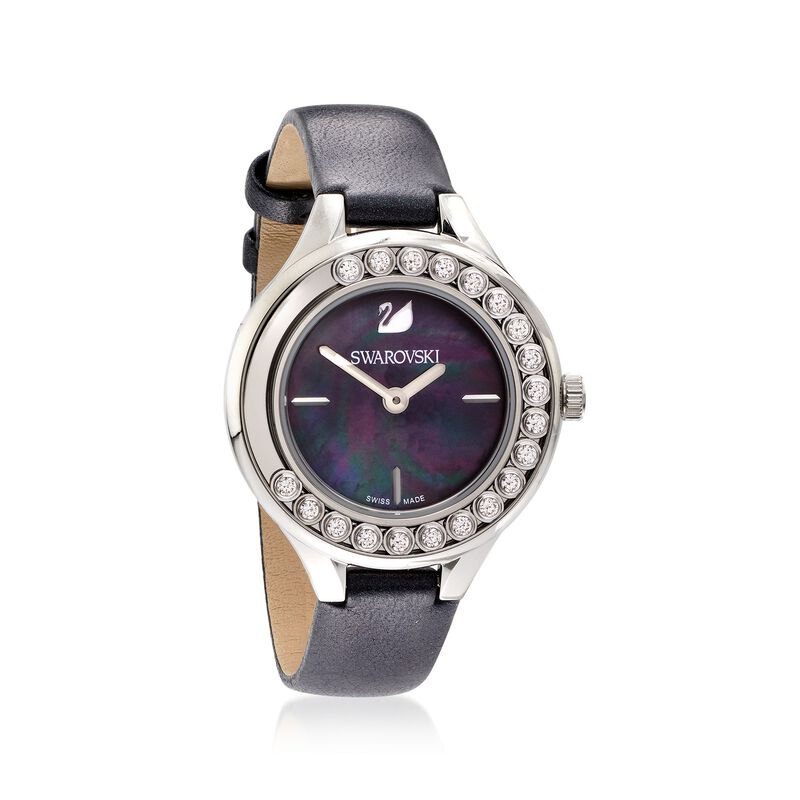 Swarovski Crystal Lovely Crystals Women's Stainless Steel Watch with Black Mother-Of-Pearl and Leather              image number 0