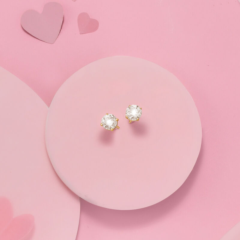 1.20 ct. t.w. Diamond Stud Earrings in 14kt Yellow Gold  image number 5
