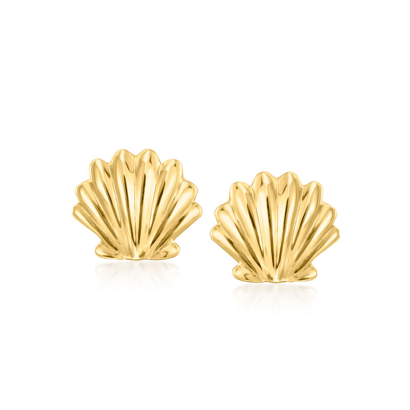 Italian 14kt Yellow Gold Seashell Stud Earrings  image number 0