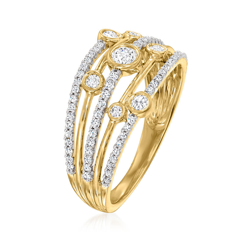 .50 ct. t.w. Bezel-Set Diamond Multi-Row Ring in 14kt Yellow Gold image number 2