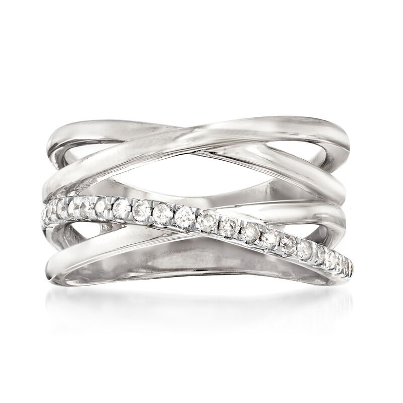 .25 ct. t.w. Diamond Crisscross Ring in Sterling Silver image number 0