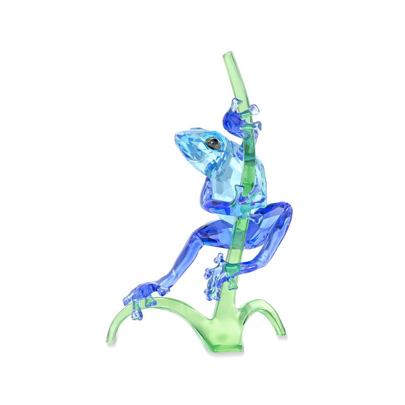 Swarovski Crystal &quot;Frog on a Branch&quot; Blue and Green Crystal Figurine image number 0