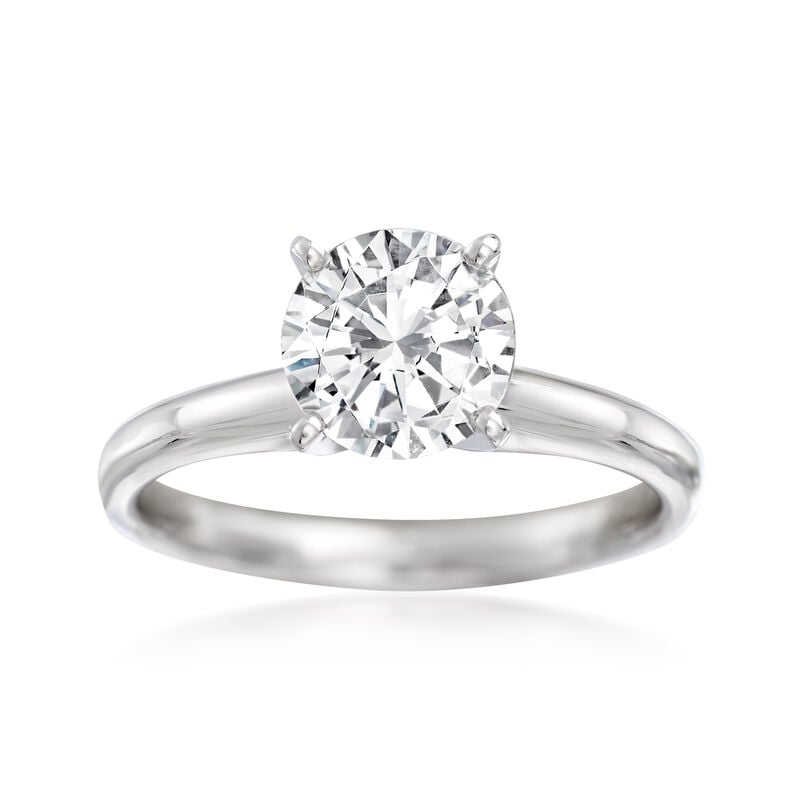 1.50 Carat Diamond Solitaire Ring in 14kt White Gold image number 0