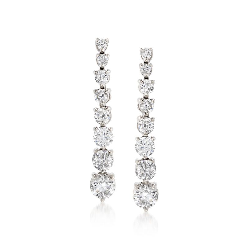 3.00 ct. t.w. Graduated Diamond Drop Earrings in 14kt White Gold  image number 0