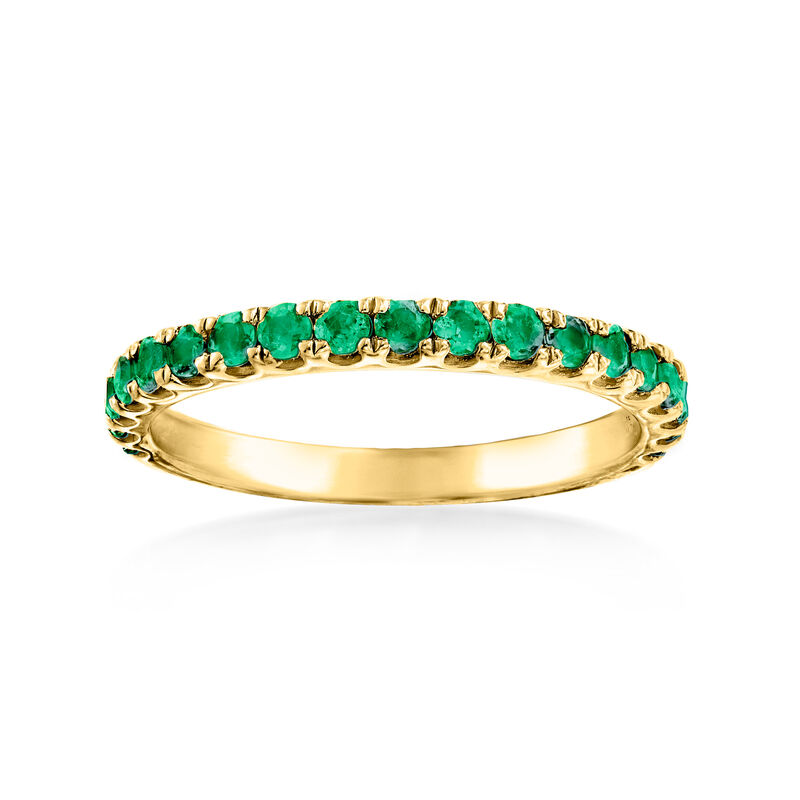 .50 ct. t.w. Emerald Ring in 18kt Gold Over Sterling image number 0