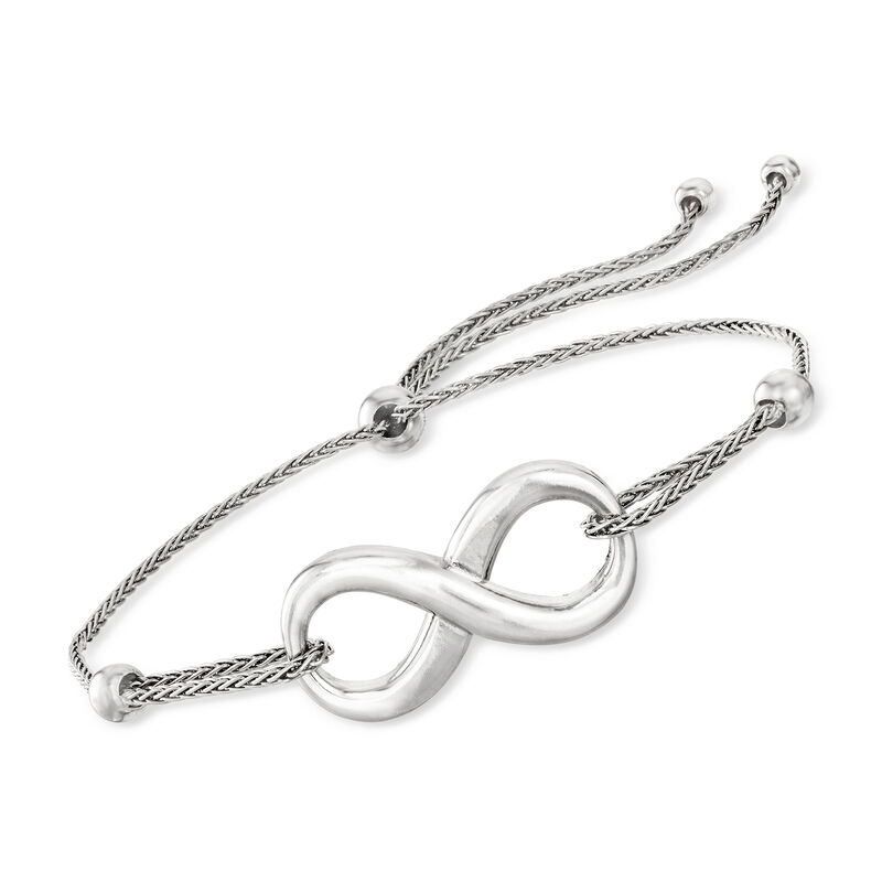 Sterling Silver Infinity Symbol Bolo Bracelet image number 0