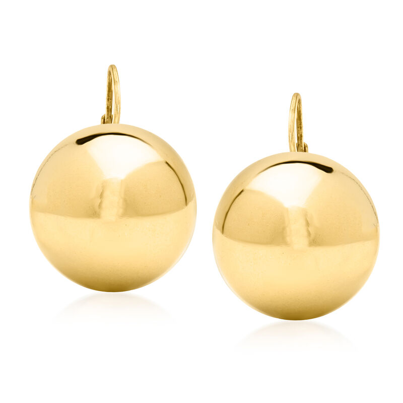 Italian 18mm 18kt Gold Over Sterling Ball Drop Earrings  image number 0