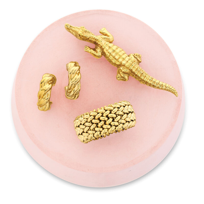 Italian 14kt Yellow Gold Alligator Pin image number 2