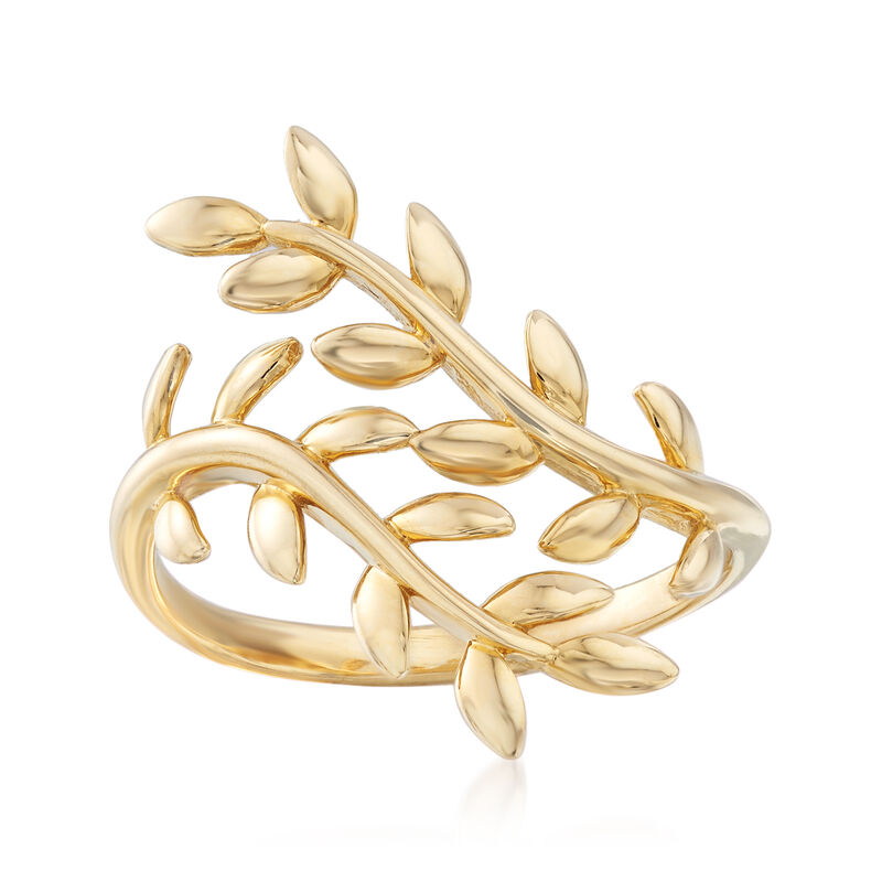 Leaf Vine Bypass Ring in 14kt Yellow Gold image number 0