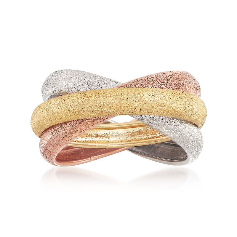 Italian 14kt Multitone Gold Rolling Ring image number 0