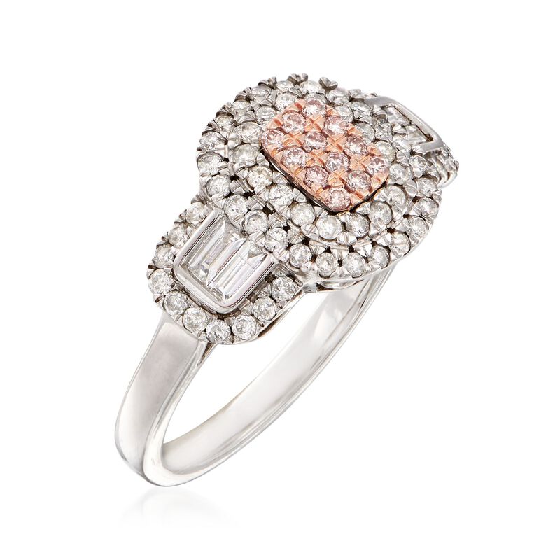 .75 ct. t.w. Pink and White Diamond Ring in 14kt Two-Tone Gold image number 2