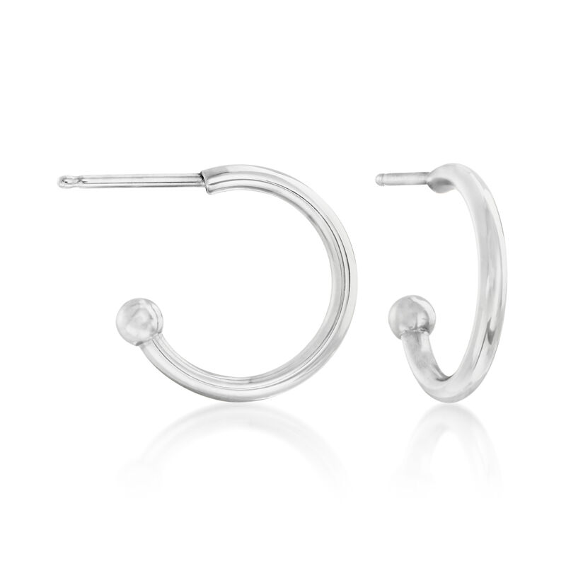 Floating Opal Removable Hoop Drop Earrings in 14kt White Gold  image number 3