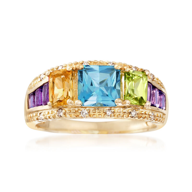 2.00 ct. t.w. Mixed Gemstone Ring in 14kt Yellow Gold image number 0