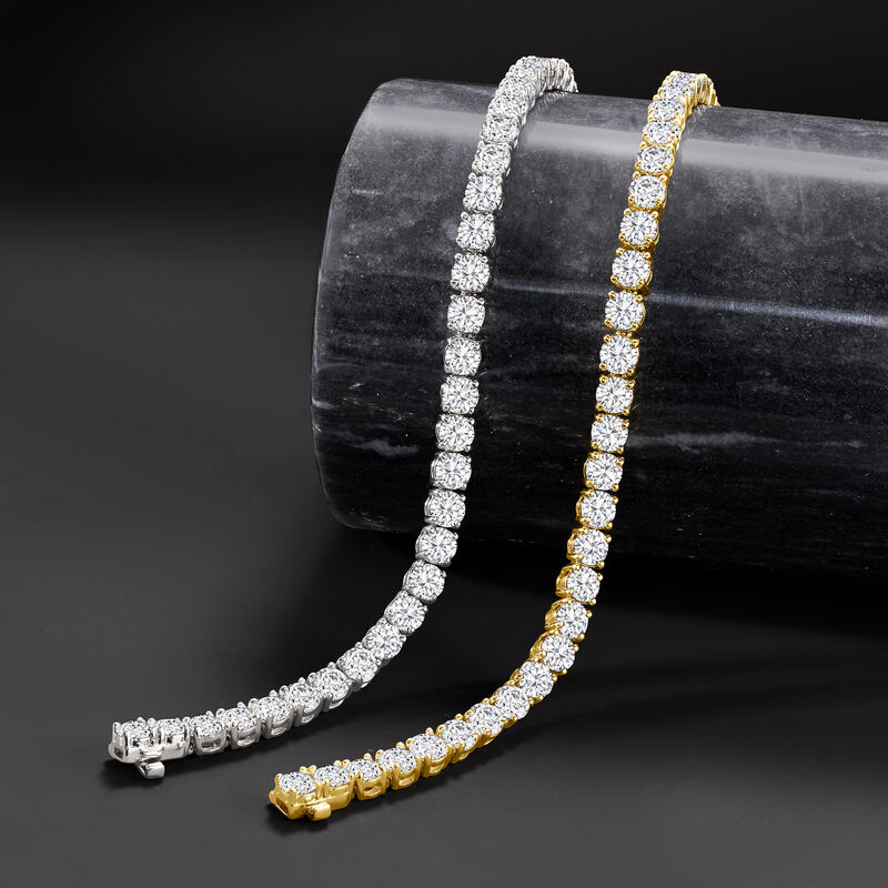 15.00 ct. t.w. Diamond Tennis Bracelet in 14kt White Gold image number 3
