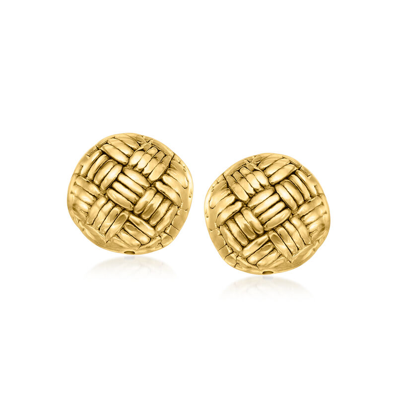 Italian 18kt Yellow Gold Basketweave Earrings image number 0
