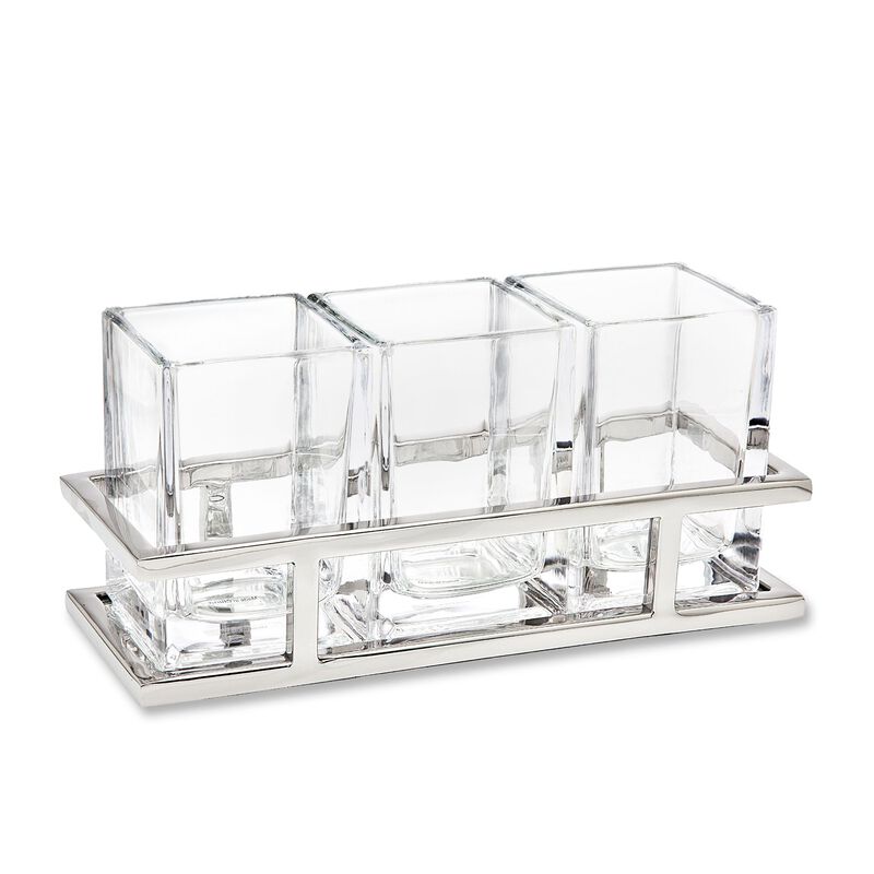 Crystal and Stainless Steel Flatware Caddy image number 0