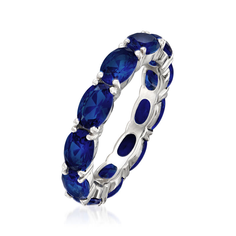 5.00 ct. t.w. Simulated Sapphire Eternity Ring in Sterling Silver image number 2