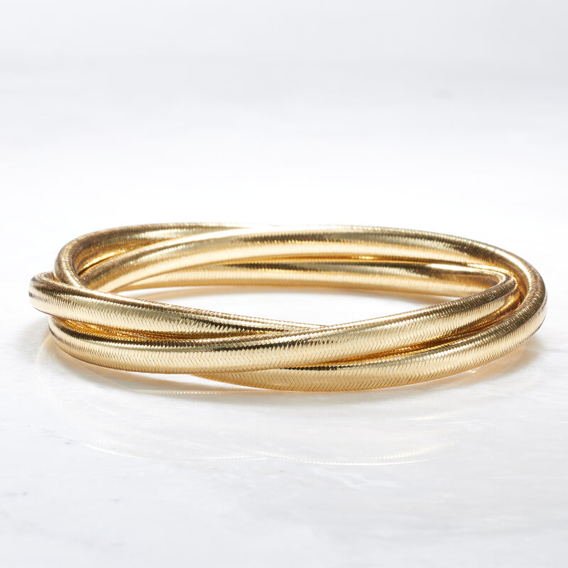 Italian Flex Rolling Bangle with 14kt Yellow Gold  image number 3