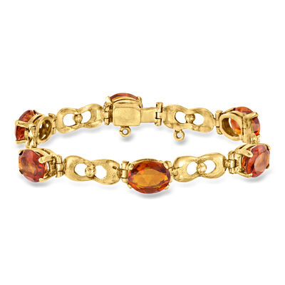 C. 1980 Vintage 11.70 ct. t.w. Citrine Link Bracelet in 18kt Yellow Gold