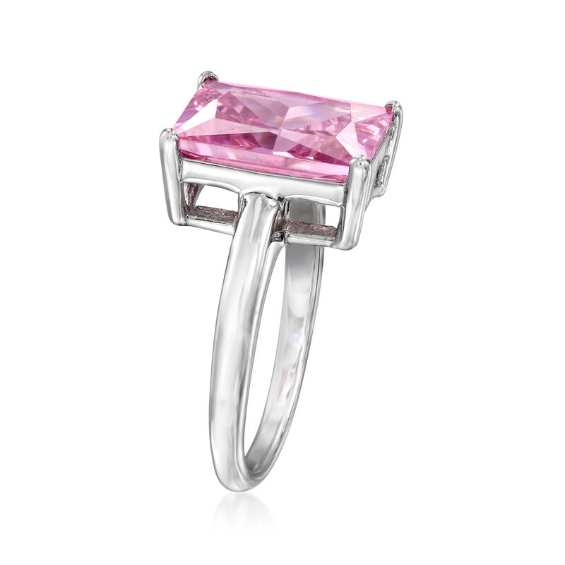 7.50 Carat Simulated Pink Sapphire Ring in Sterling Silver image number 2