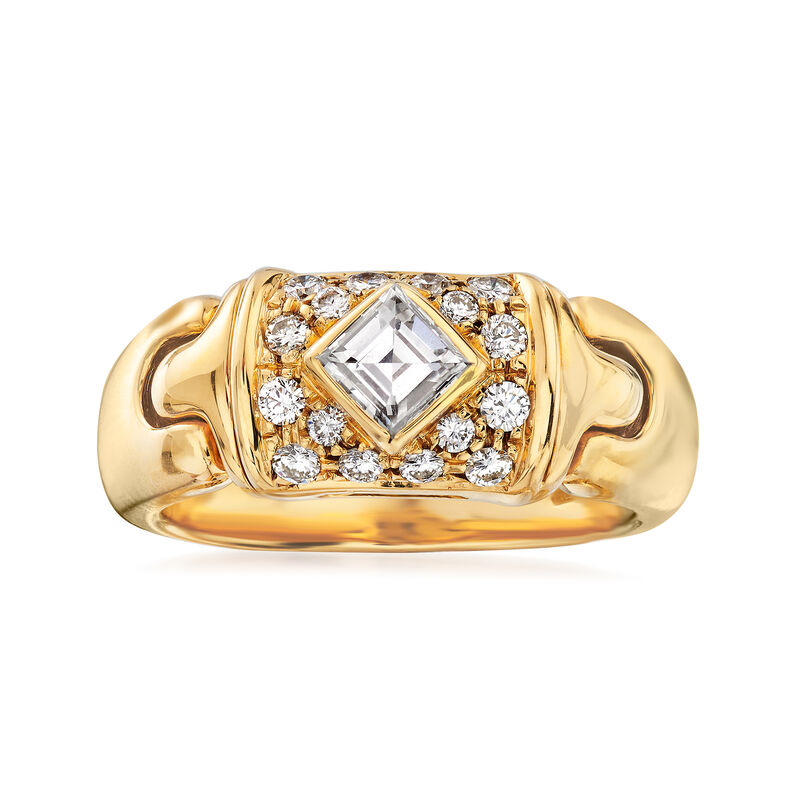 C. 1980 Vintage Bulgari .59 ct. t.w. Diamond Ring in 18kt Yellow Gold. Size 5 image number 0