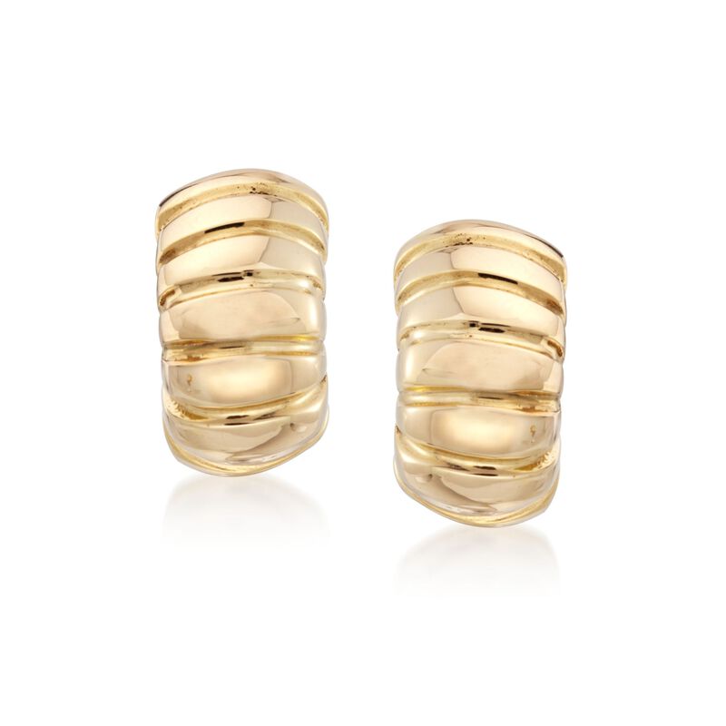 Roberto Coin 18kt Yellow Gold Semi-Hoop Shrimp Earrings  image number 0